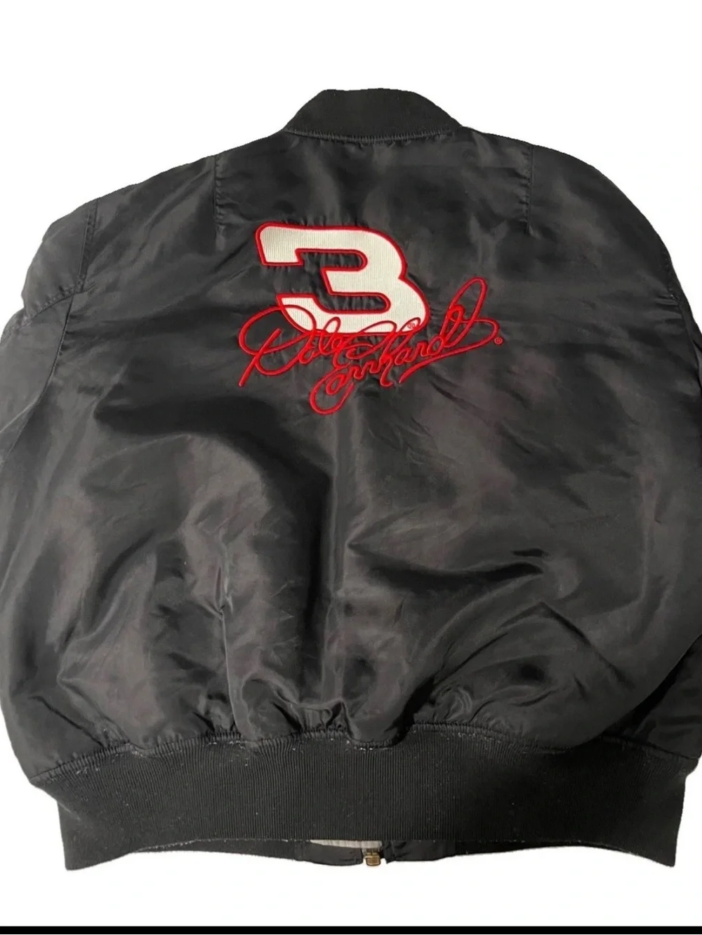 Nascar Black Bomber Jacket with Red Accents